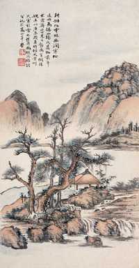 冯超然 庚辰（1940年）作 幽涧寒松 立轴